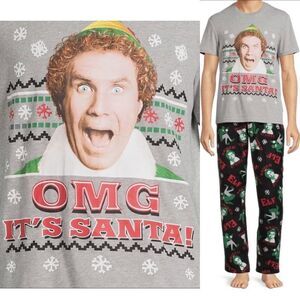 Elf “OMG, It’s Santa 2pc sleep set sz small